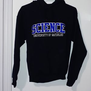 Black University of Waterloo Science hoodie unisex